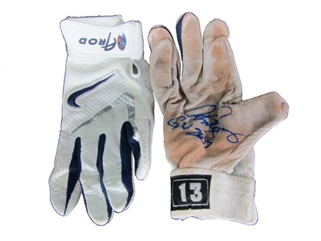 2009 Alex Rodriguez Game Used and Signed Batting Gloves